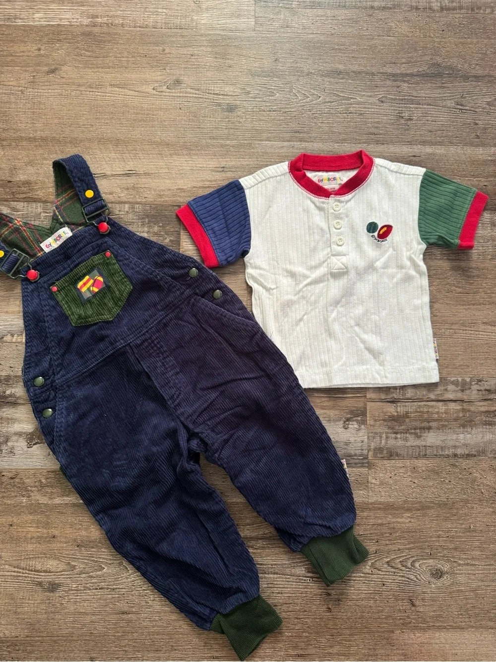 Gymboree Rainbow Tag sports overalls & Henley best for 18-24 months